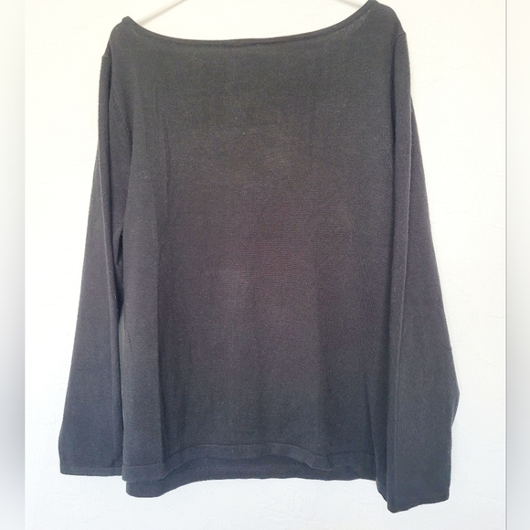 Lane Bryant Women's Long Sleeve Cut Out Bow Chest Black Acryl 18-20 - Picture 8 of 11